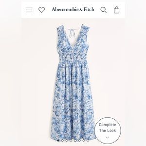 Blue and white floral print Abercrombie dress size L